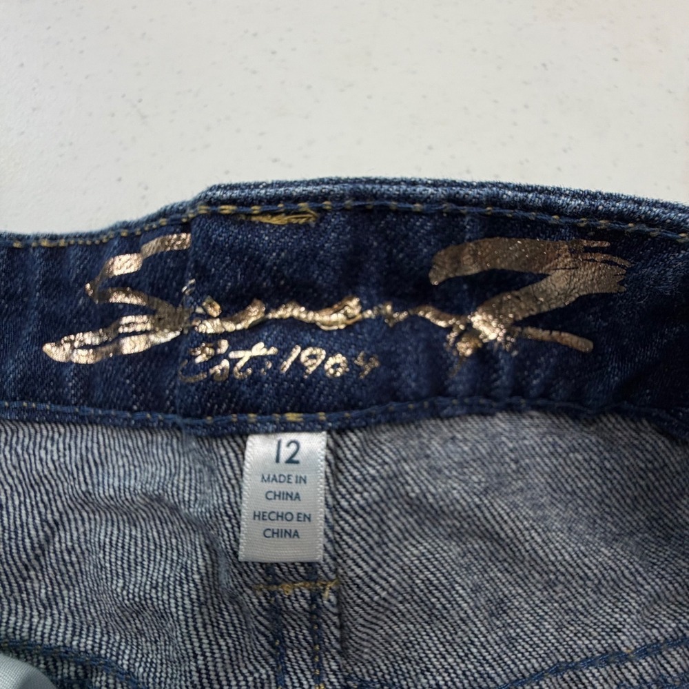 Seven7 Cotton Denim Shorts Womens Distressed Cutoff Weekend Short Blue 12 - Picture 5 of 8